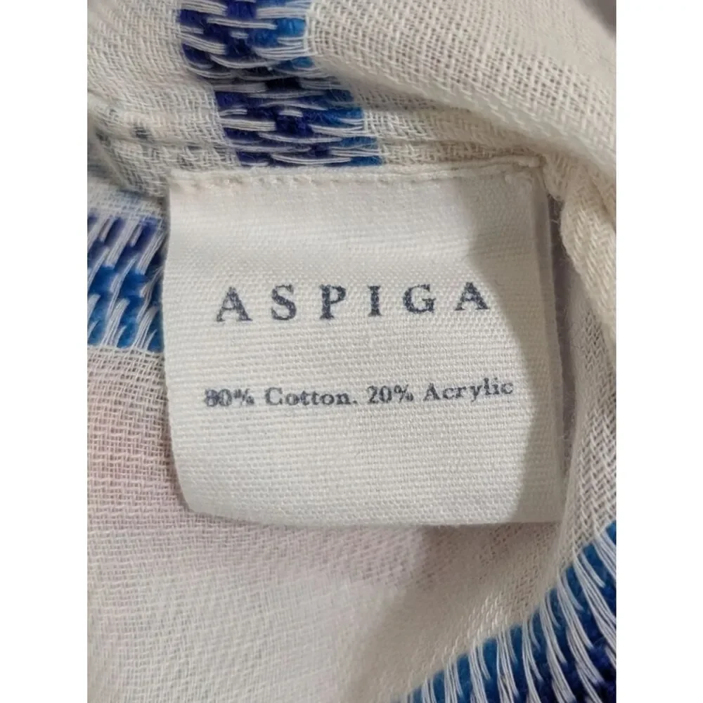 Aspiga Sophia Striped Kaftan Mini Dress - Blue & White Size M - Picture 6 of 6